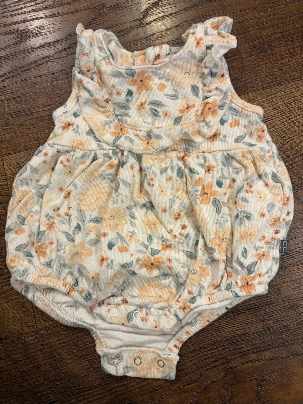 Set of two baby girl bubble rompers - size 6-9 M